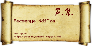 Pecsenye Nóra névjegykártya