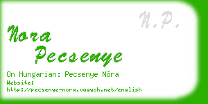 nora pecsenye business card